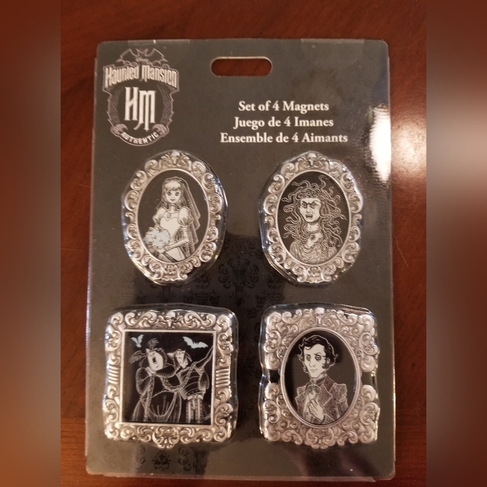 Disney Haunted Mansion Silver and Black Magnet Set